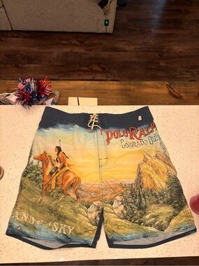 Polo by Ralph Lauren Multicolor Western Scenic Swim Shorts